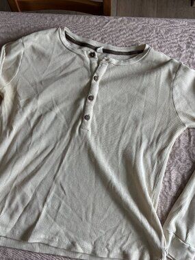 Nui Organics Cream Henley Shirt